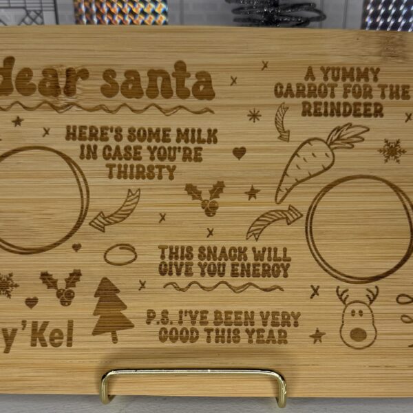 Laser Engraved Santa Serving Board