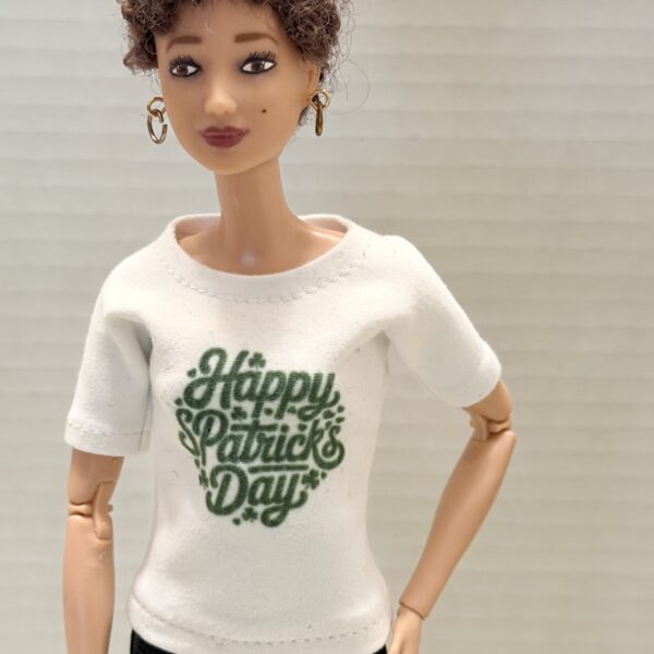 St Patrick's day fashion doll shirt