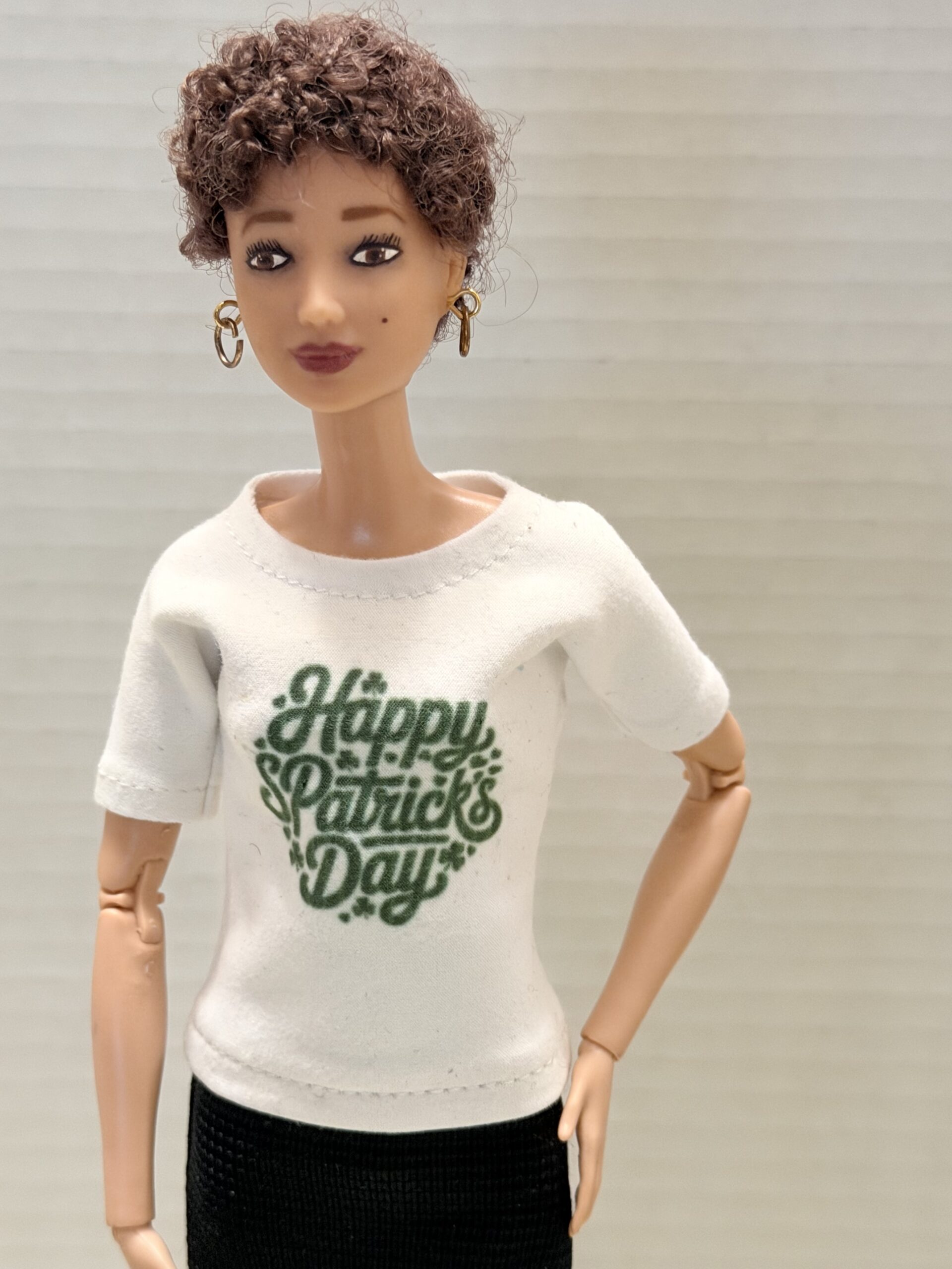 St Patrick's day fashion doll shirt